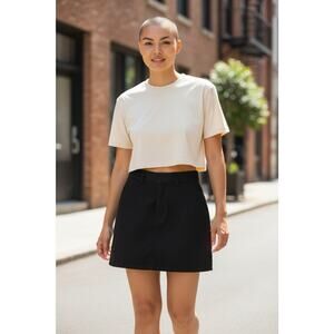 Dickies Black Short Twill Skirt Size 28 Straight Pockets Belt Loops Zip Y2K